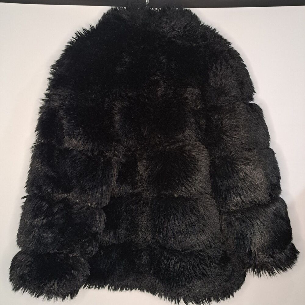 BOPT The Beauty Optimal Product Women's Faux Fur Coat Jacket MP7 Black Large NWT - Picture 5 of 8